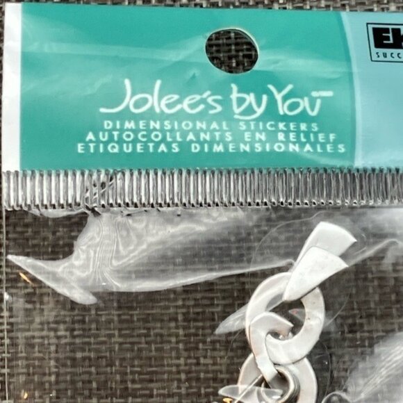 RARE Jolees By You Baby Bracelet Dimensional Sticker 4.5 In Pearls Silver Scrap - Picture 2 of 6